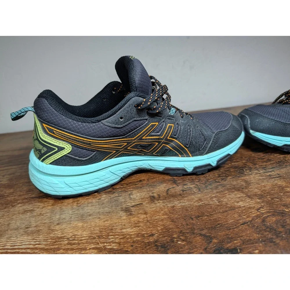 Asics Gel-Venture 7 Womens Trail Running Shoes Grey Orange Blue Size 8